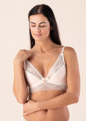 Bra with molded cups without frames Beige. Milavitsa.