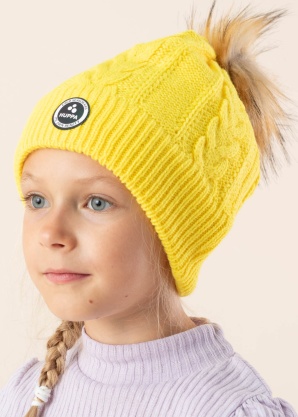 Huppa: MACY Kids' knitted hat, FAKE FUR